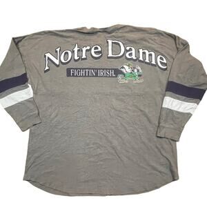 Notre Dame Fighting Irish Spirit Jersey 2XL Gray Long Sleeve Oversized Tee Women